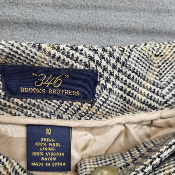 346 Brooks Brothers Women's Size 10 Lined 100% Wool Pants Houndstooth - Picture 4 of 7